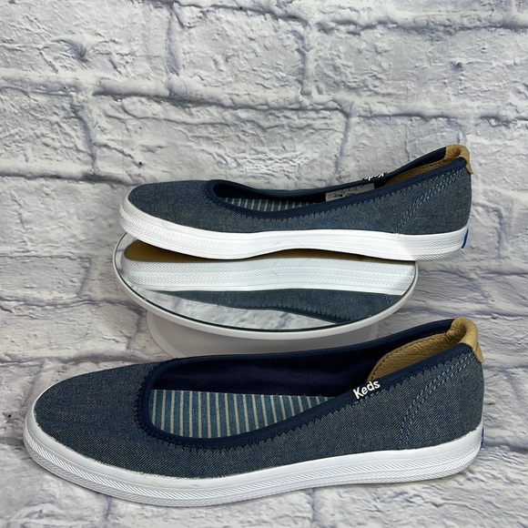 Keds Shoes - Keds Kate Spade Blue Bryn Women's Canvas Skimmer Flats Shoes Size 6